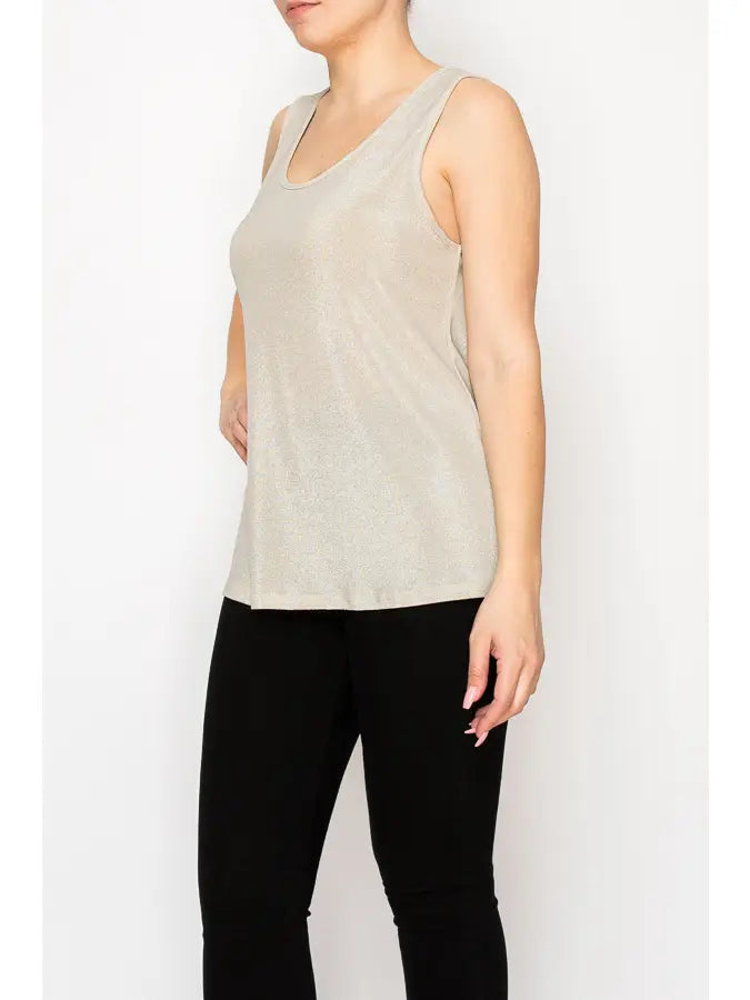 Sparkling Lurex Fabric Tank by Origami