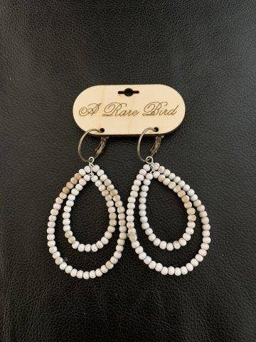 White Teakwood Earrings