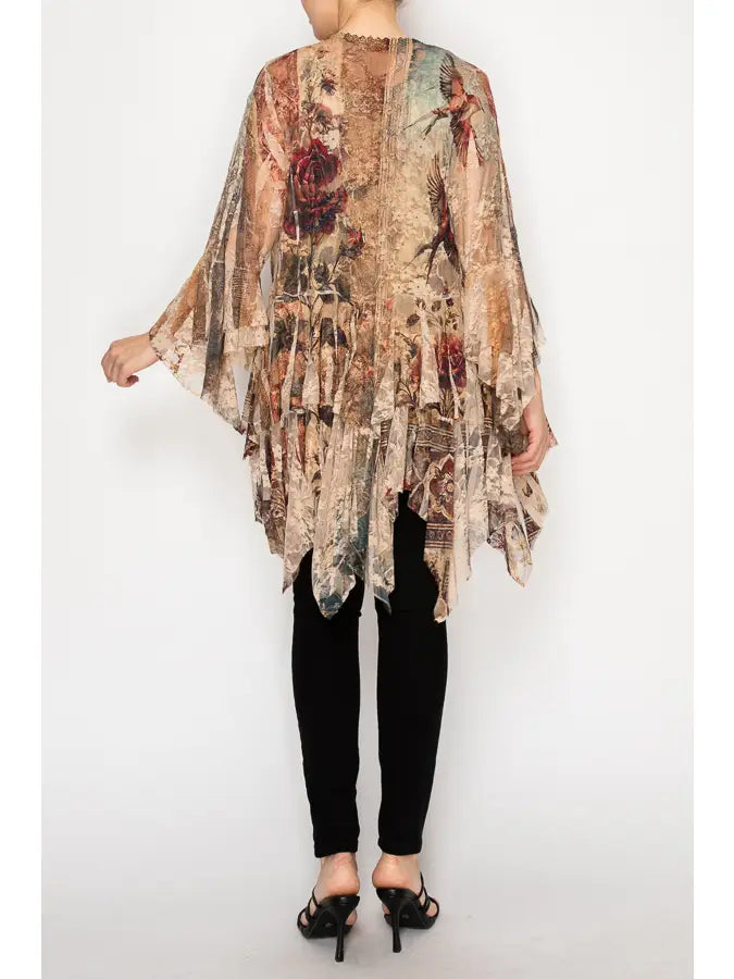 All Lace Cardigan in Vintage Bird by Origami