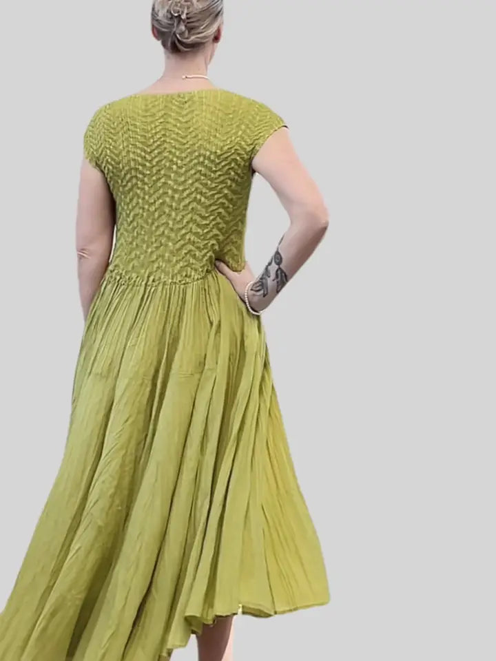 Pleated Cupsleeve Dress by EllyNDale
