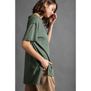 Mineral Washed Short Sleeve Tee by Rae Mode T9774 Robin Boutique