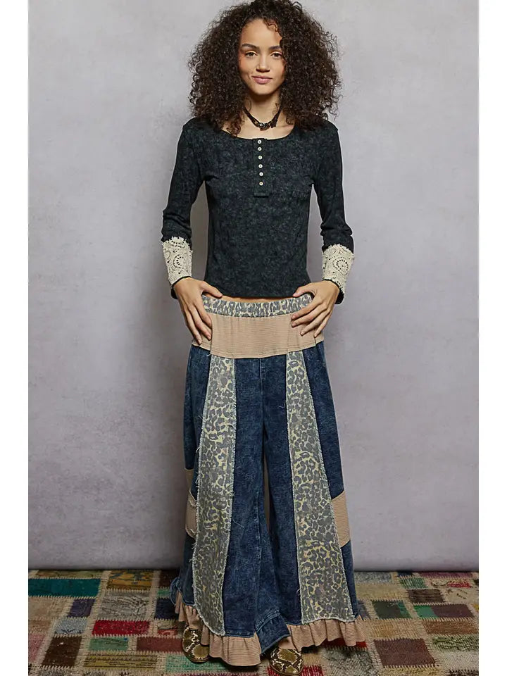 Lace Cuff Knit Top