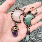 Moon Shape Natural Stone Crafts Charm Pendant - Robin Boutique