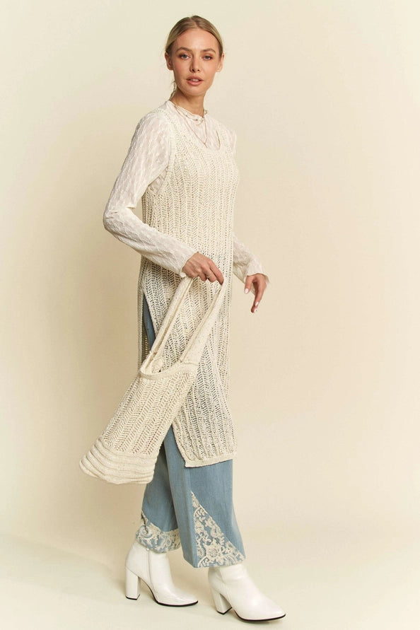 Knit Side Slit Cover Dress with Bag by Davi & Dani