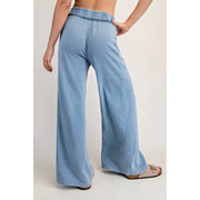 Mineral Washed Terry Butter Wide Leg Pant