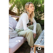 RECYCLED BUTTER ROUND NECK TOP T9967 Robin Boutique
