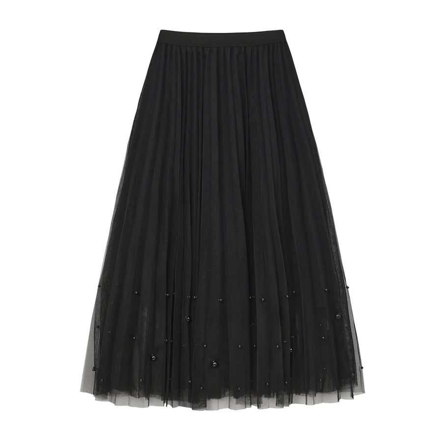 Fairy Pleated Mesh Skirt with Pearls by EllyNDale