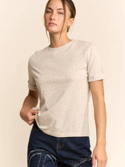 Rhinestone Embellished Relaxed Tee by Davi & Dani