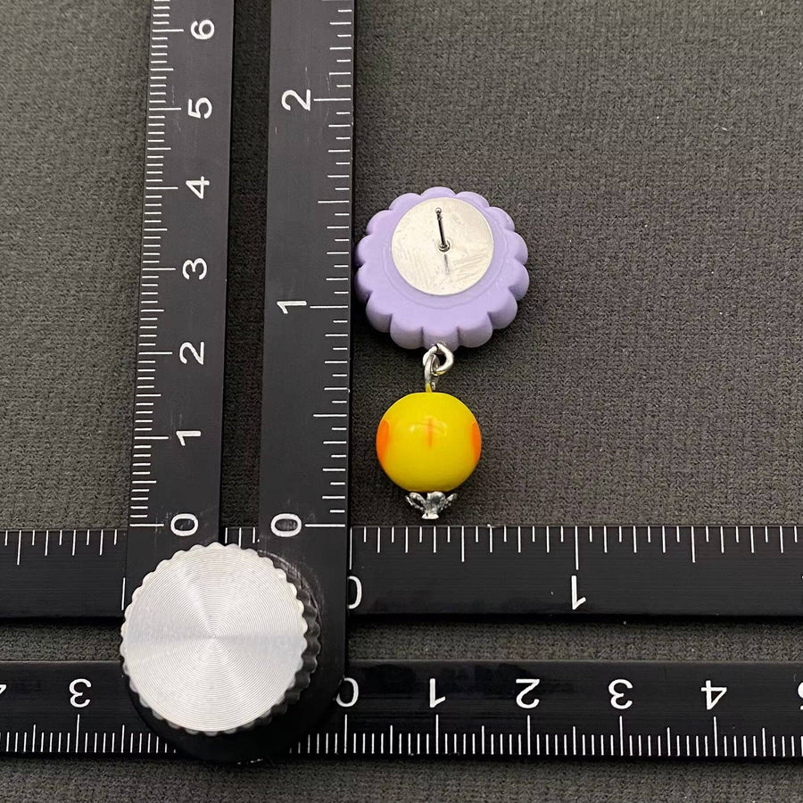 Sunflower Sleepy Doll Face Earrings - Robin Boutique