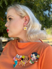 Floral Fantasy Earrings by Miss Fluff x Lipstick & Chrome Robin Boutique