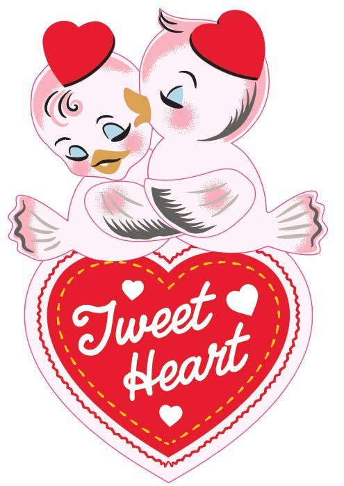 Tweet Heart Brooch by 50's Vintage Dame x Lipstick & Chrome Robin Boutique