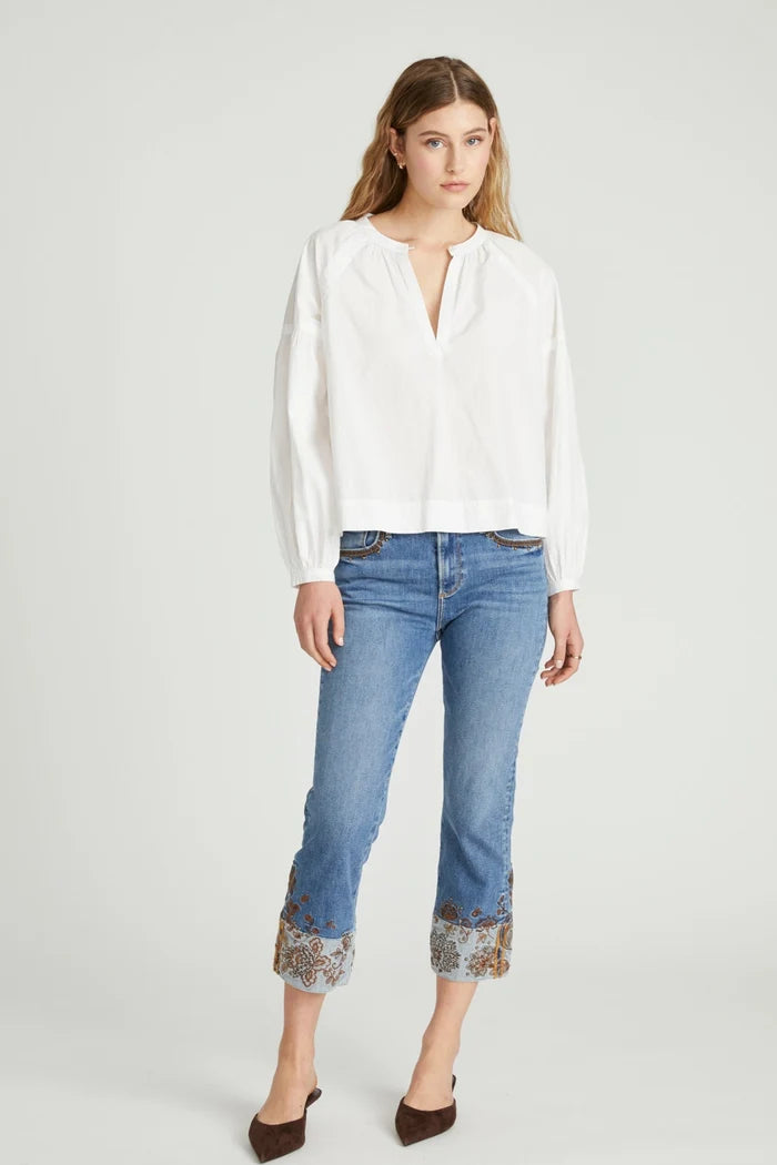 Colette Straight Crop in Paisley Petal by Driftwood