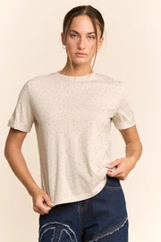 Rhinestone Embellished Relaxed Tee by Davi & Dani