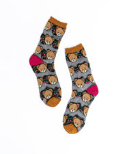 Teddy Bear Ruffle Black Sheer Crew Sock Robin Boutique