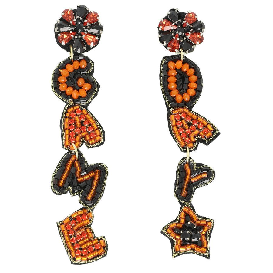 Game Day Letter Beaded Rhinestone Post Earrings