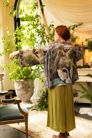 Additional view of Theatre of Dreams Pixie Duster Cropped Kimono with Swan from Robin Boutique.