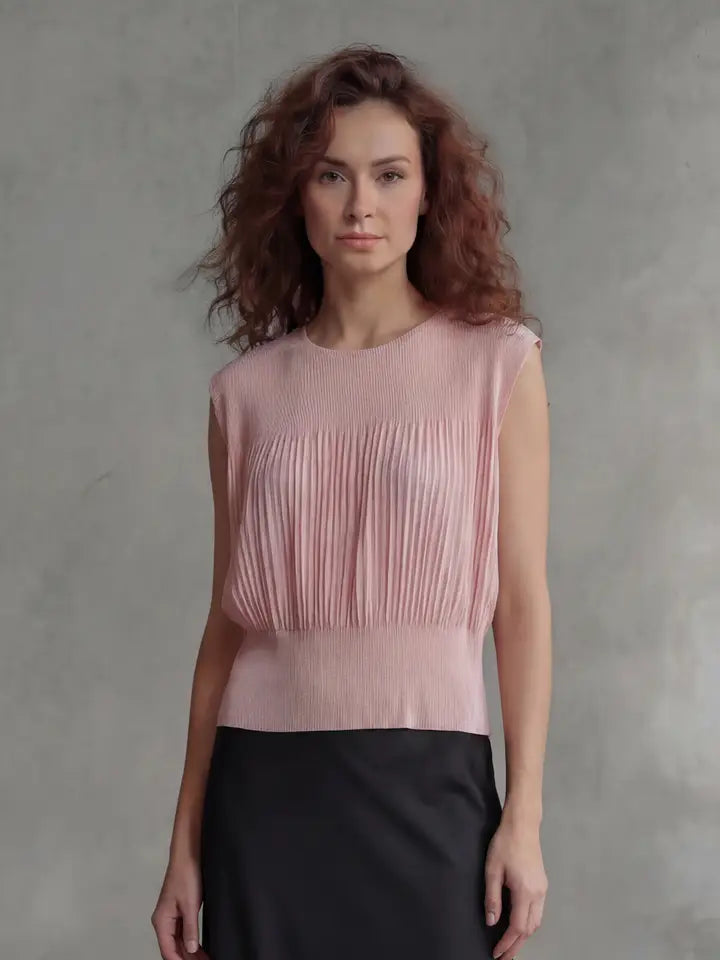Pleated Sleeveless Top by EllyNDale Robin Boutique