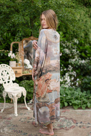 Additional view of Imaginarium Opera Duster Kimono Robe with Moon, long length from Robin Boutique.