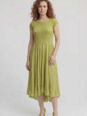 Pleated Cupsleeve Dress by EllyNDale