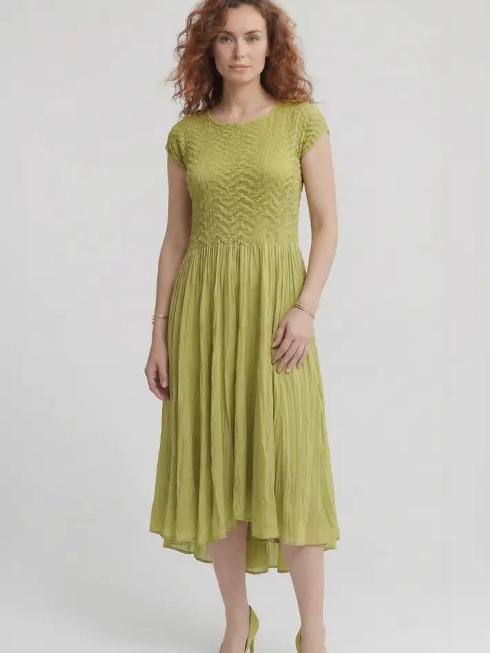 Pleated Cupsleeve Dress by EllyNDale
