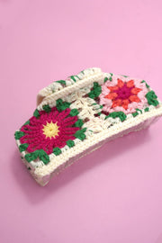 JUMBO HANDMADE CROCHET FLORAL HAIR CLAW CLIPS Robin Boutique