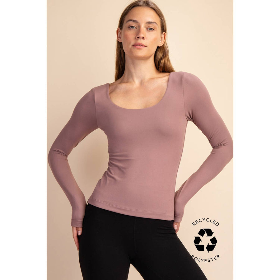 RECYCLED BUTTER ROUND NECK TOP T9967 Robin Boutique