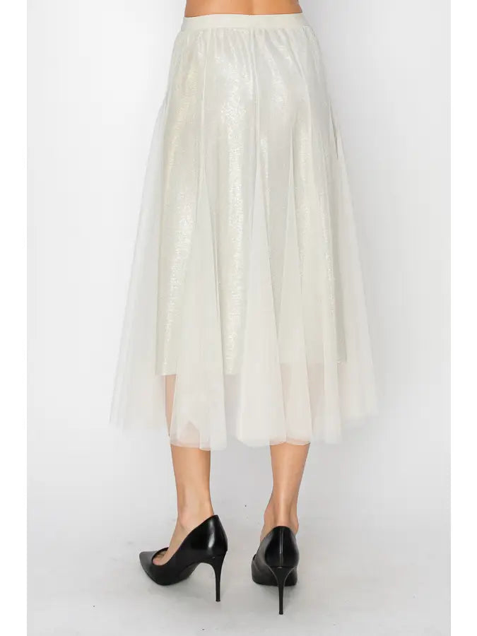 Sparkle Mesh Tulle Maxi Skirt by Origami