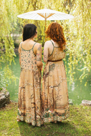 Additional view of Fable Bohéme Long Maxi Slip Dress with Blossoms, Deer & Moon from Robin Boutique.