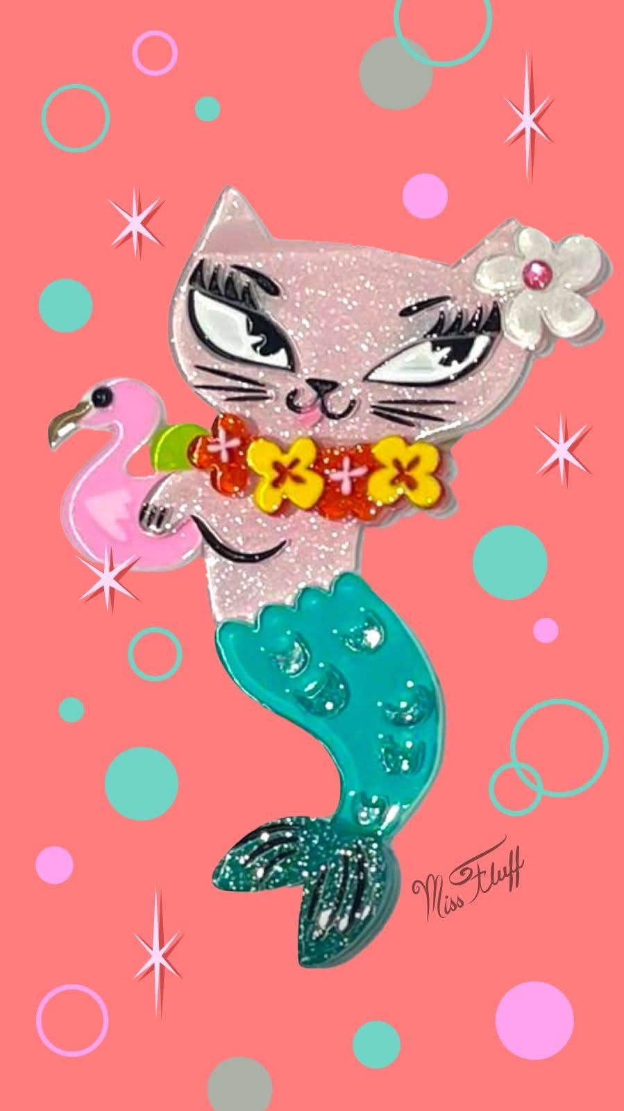 Tiki Merkitty Brooch by Miss Fluff x Lipstick & Chrome Robin Boutique
