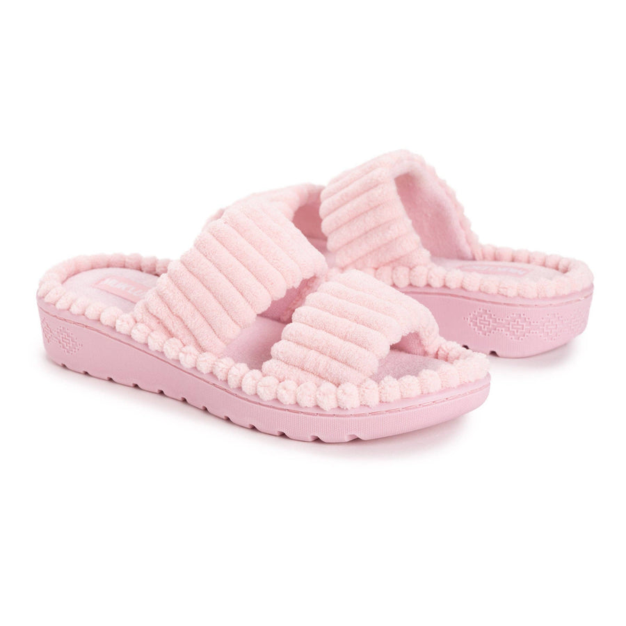 MUK LUKS Women's Ribbed Terry Slide Comfort Contour Slipper