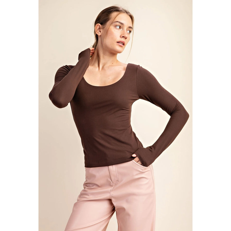 Recycled Butter Round Neck Top