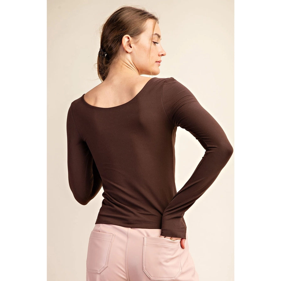 Recycled Butter Round Neck Top