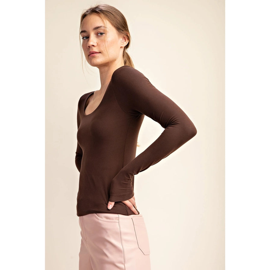Recycled Butter Round Neck Top