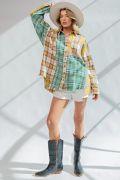 Easel PLAID MIX N MATCH BUTTON DOWN SHIRT - Robin Boutique-Boutique 