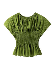 Additional view of Pleated Blouse with Pearls and Diamonds by EllyNDale from Robin Boutique.