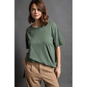 Mineral Washed Short Sleeve Tee by Rae Mode T9774 Robin Boutique