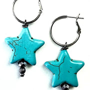 Turquoise Star Drop Earrings