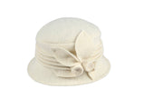 Boiled Wool Ribbed Cloche Hat