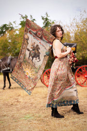 Love Revolution Bohemian Scarf with sun, horse, & florals