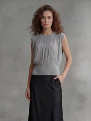 Pleated Sleeveless Top by EllyNDale Robin Boutique