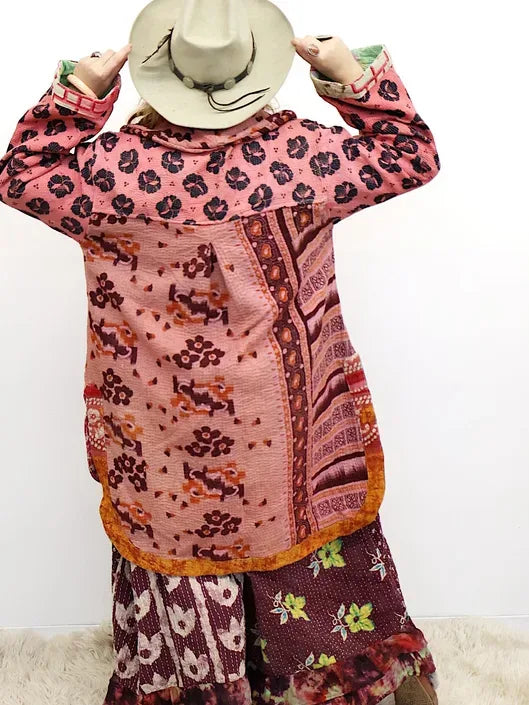 Fine Kantha Drifter Coat #059 by Kantha Bae