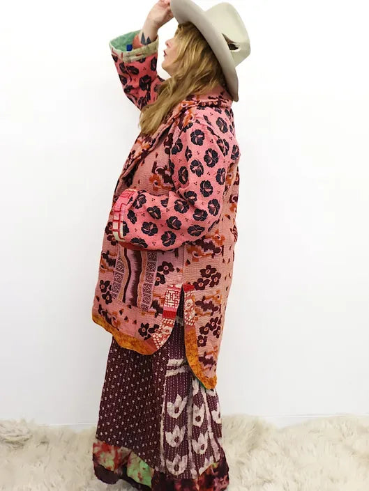 Fine Kantha Drifter Coat #059 by Kantha Bae