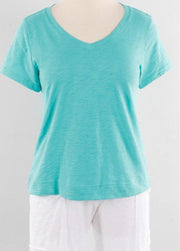 Escape Short Sleeve V-Neck Cotton Tee 10000 - Robin Boutique-Boutique 