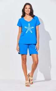 Escape Short Sleeve V-Neck Cotton Tee 10000 - Robin Boutique-Boutique 