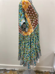 Easel Short Sleeve Flowy Multi Print Tunic Top ED18569 - Robin Boutique-Boutique 