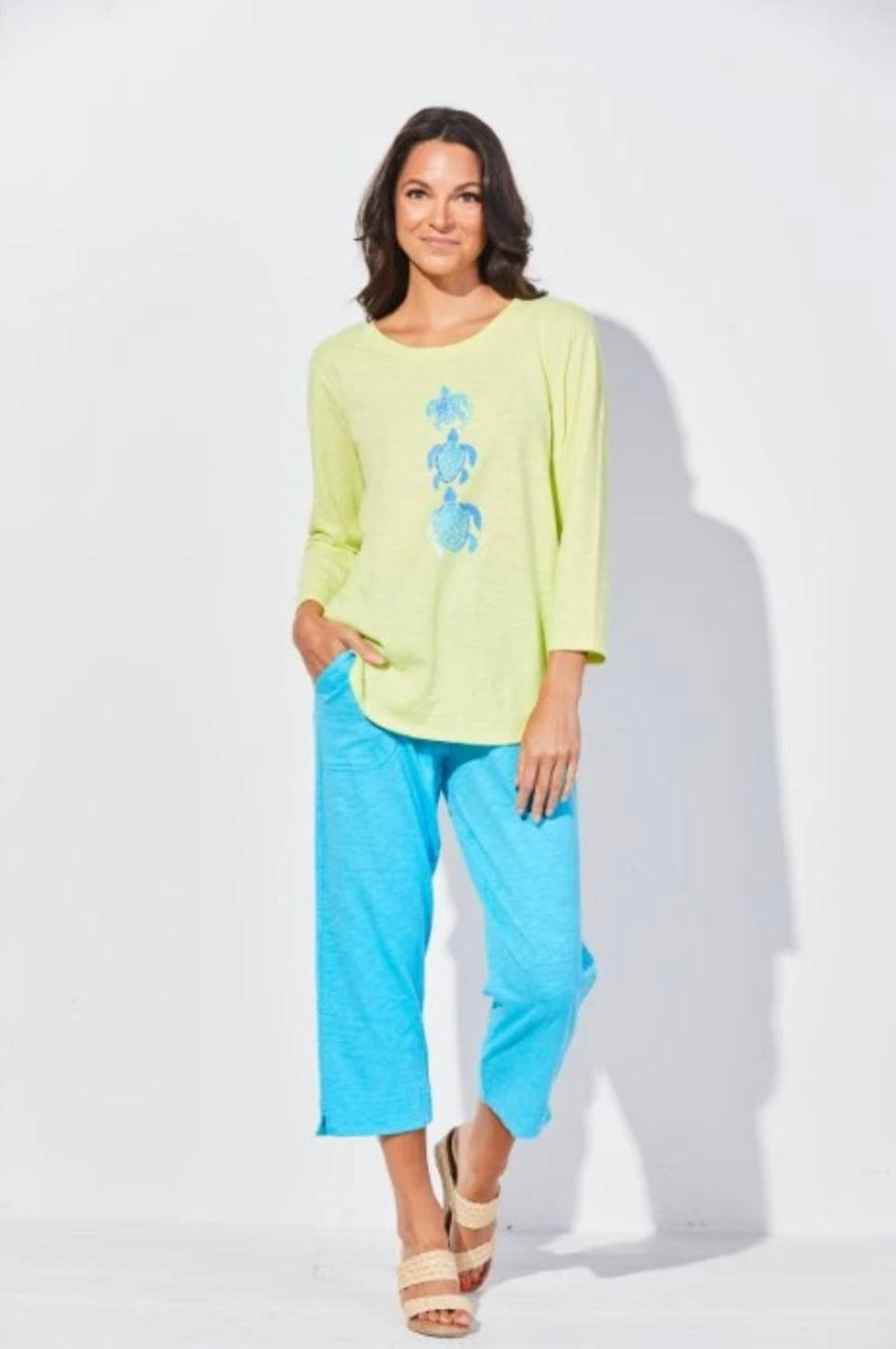 Cotton Slub Pocket Capri 60005 - Robin Boutique-Boutique 