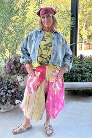 Kantha Sunrise Crop Pants "Duckie" by Jaded Gypsy Robin Boutique