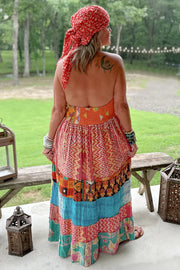 Kantha Sunrise Halter Dress "Raithe" by Jaded Gypsy