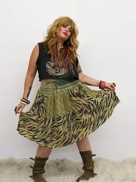Pareo Kantha Meadow Skirt #068 by Kantha Bae
