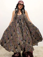 Crepe Sari Moonchild Slip Dress #045 by Kantha Bae